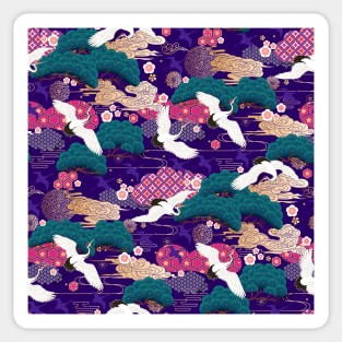 Japanese cranes pattern Sticker